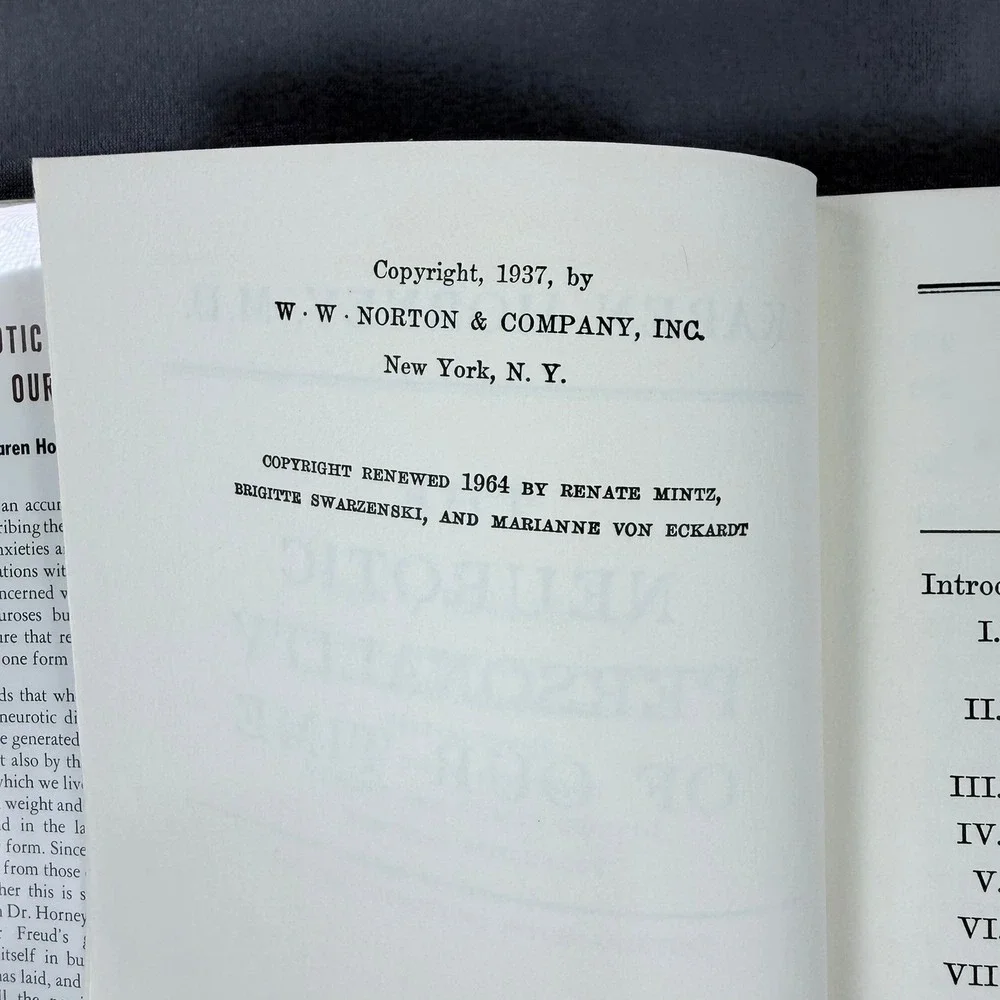 Karen Horney The‎ Neurotic Personality of Our Time Hardcover 1964 Psychology